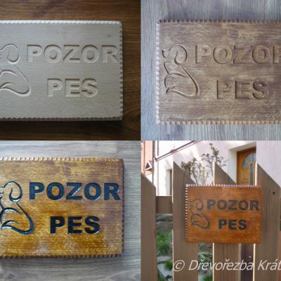 Cedulka POZOR PES