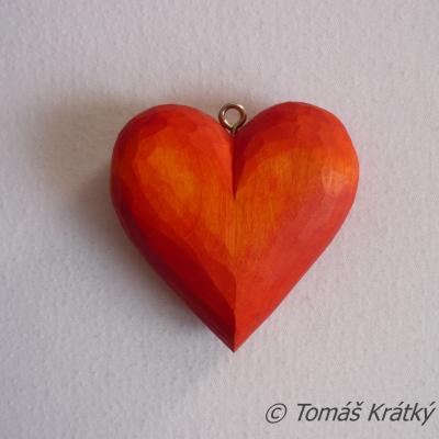 Srdce vyřezávané oranžové