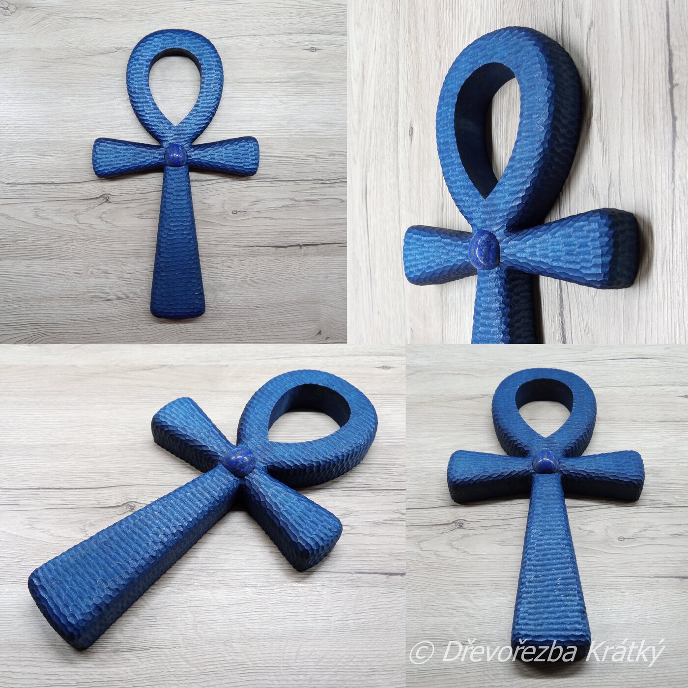Nilský kříž 30 cm s broušeným Lapis Lazuli
